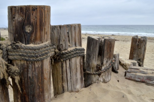 Wooden Piers in Sand
